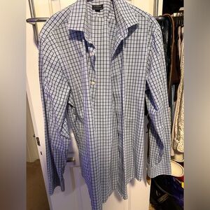 J CREW BLUE WINDOWPANE SLIM DRESS SHIRT MEDIUM